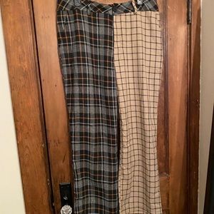 two toned plaid pants